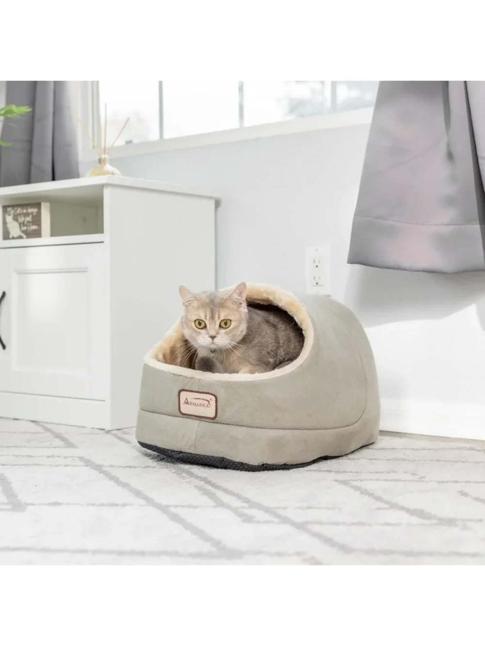 New Sage Green Cat Bed 18x14 Inch Soft and Comfortable Pet Bed for Cats